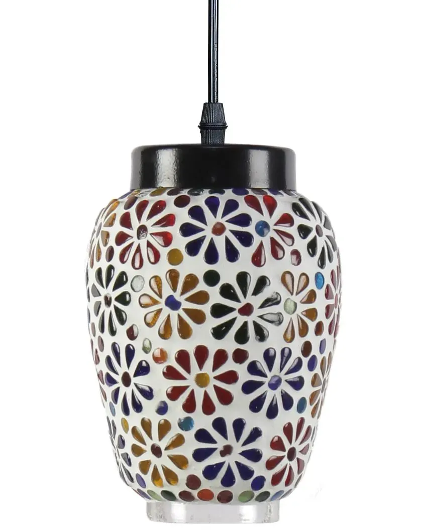 Dazzle Cluster Mosaic Glass Three Hanging Lamps With Base | 10 x 20 inches