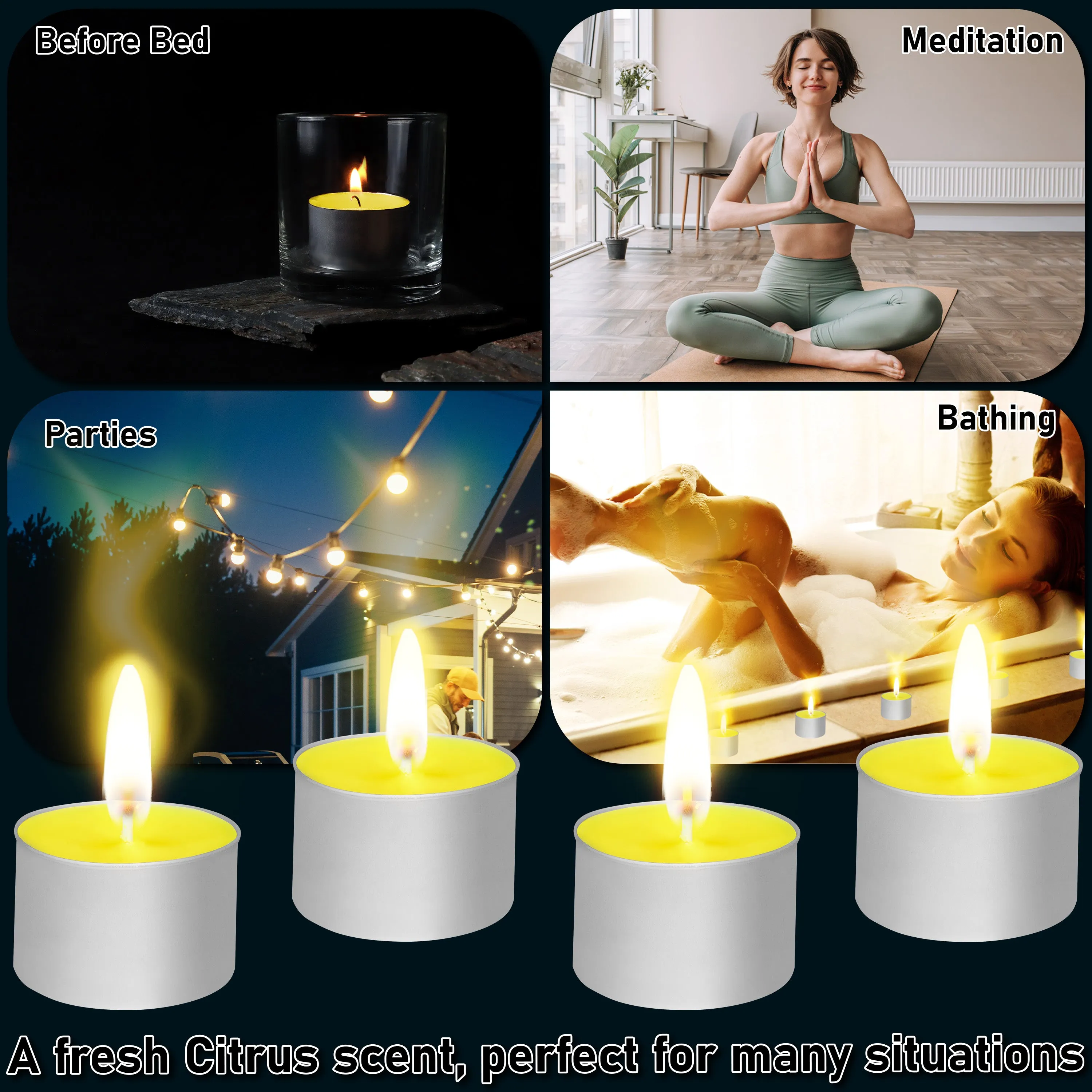 Deco Express Citronella Tealight Candles Multipack - Yellow 100/8 Hours
