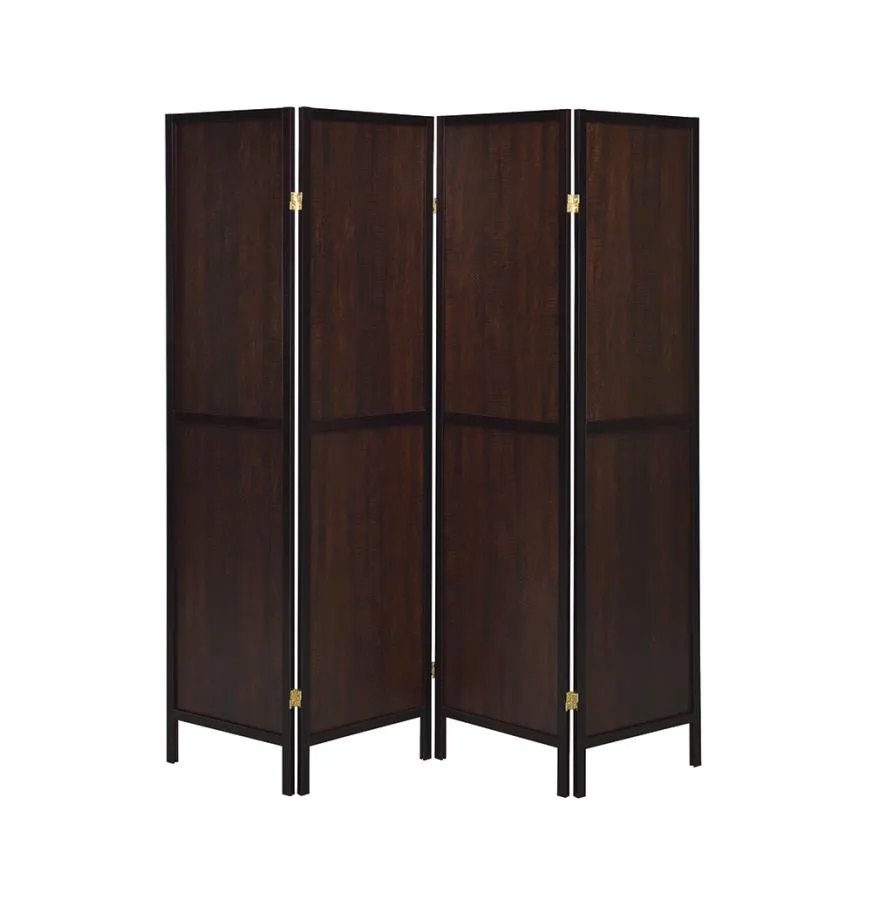 Deepika 4-Panel Folding Screen Tobacco And Cappuccino