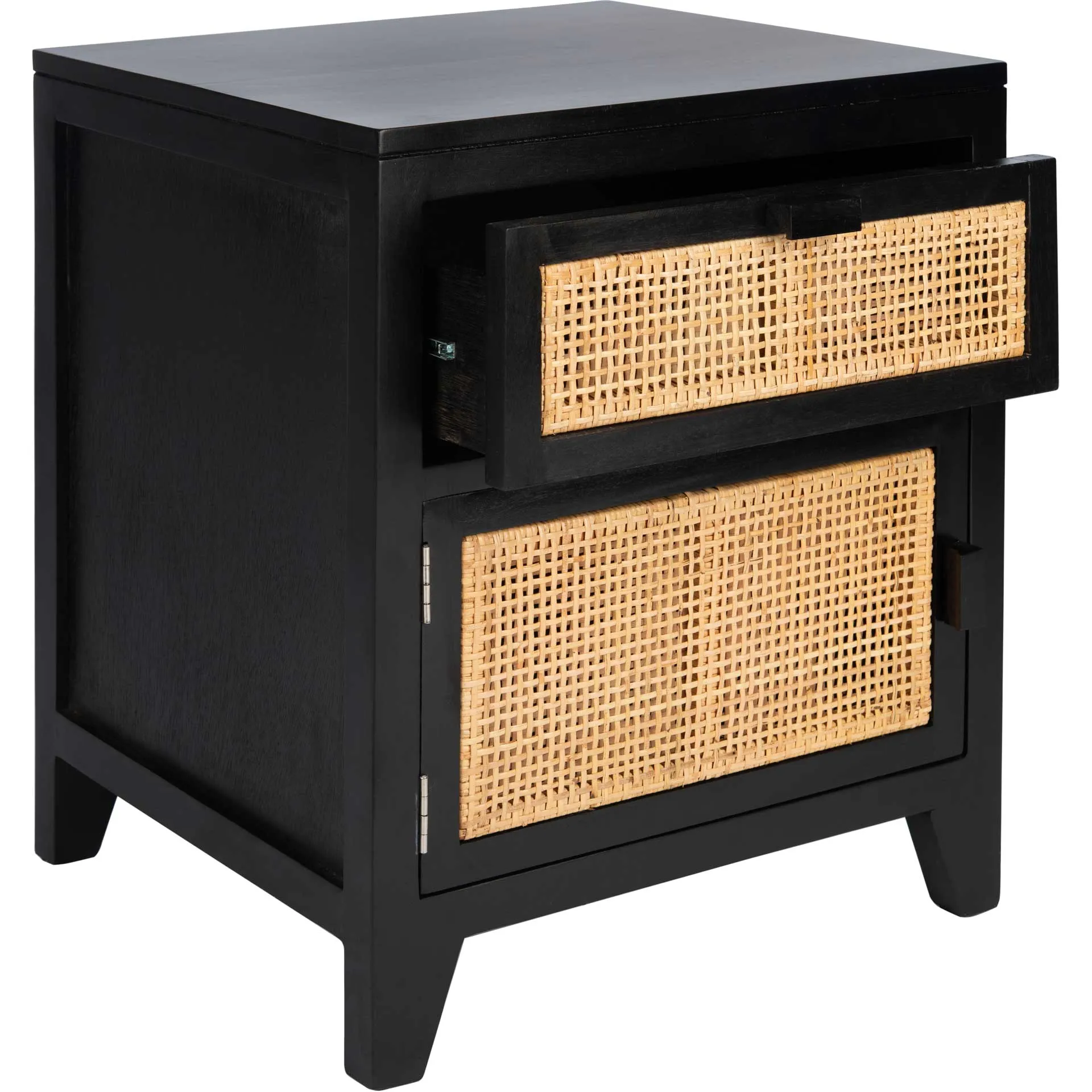 Delia 1 Drawer 1 Door Nightstand Black/Natural