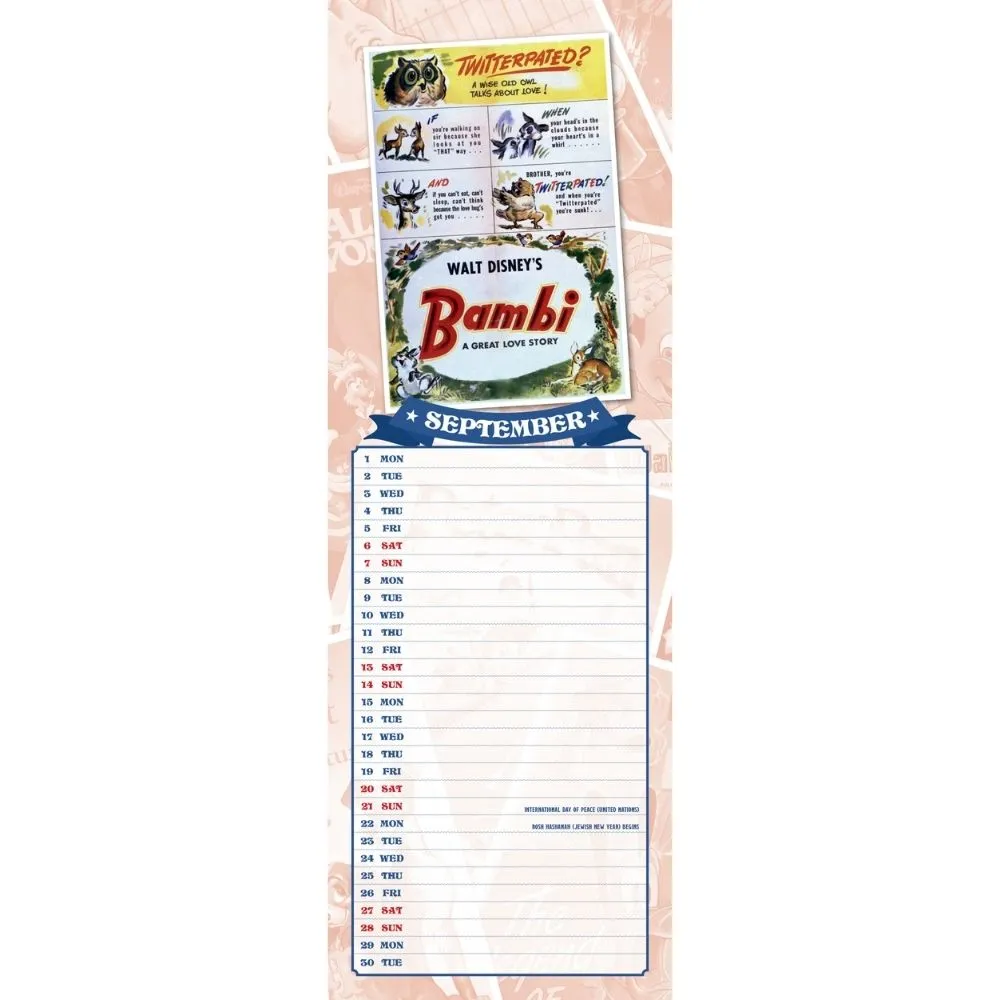 DISNEY VINTAGE POSTERS 2025 SLIM CALENDAR