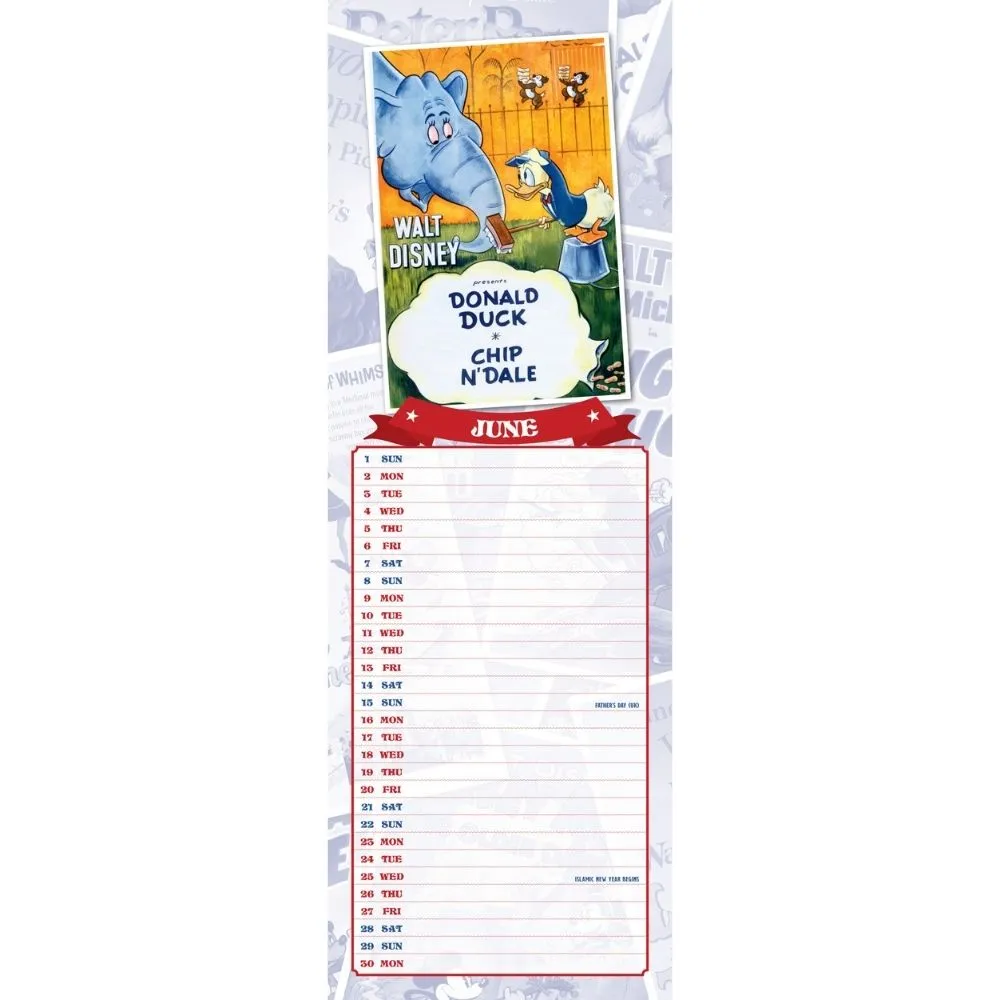 DISNEY VINTAGE POSTERS 2025 SLIM CALENDAR