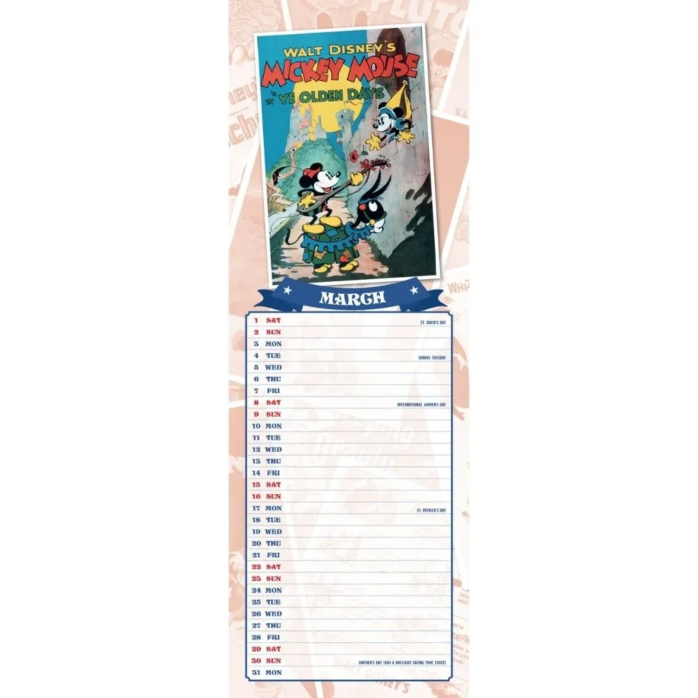 DISNEY VINTAGE POSTERS 2025 SLIM CALENDAR