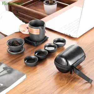 Elegant Ceramic Porcelain Kung Fu Tea Set - A Sophisticated Experience for Tea Aficionados