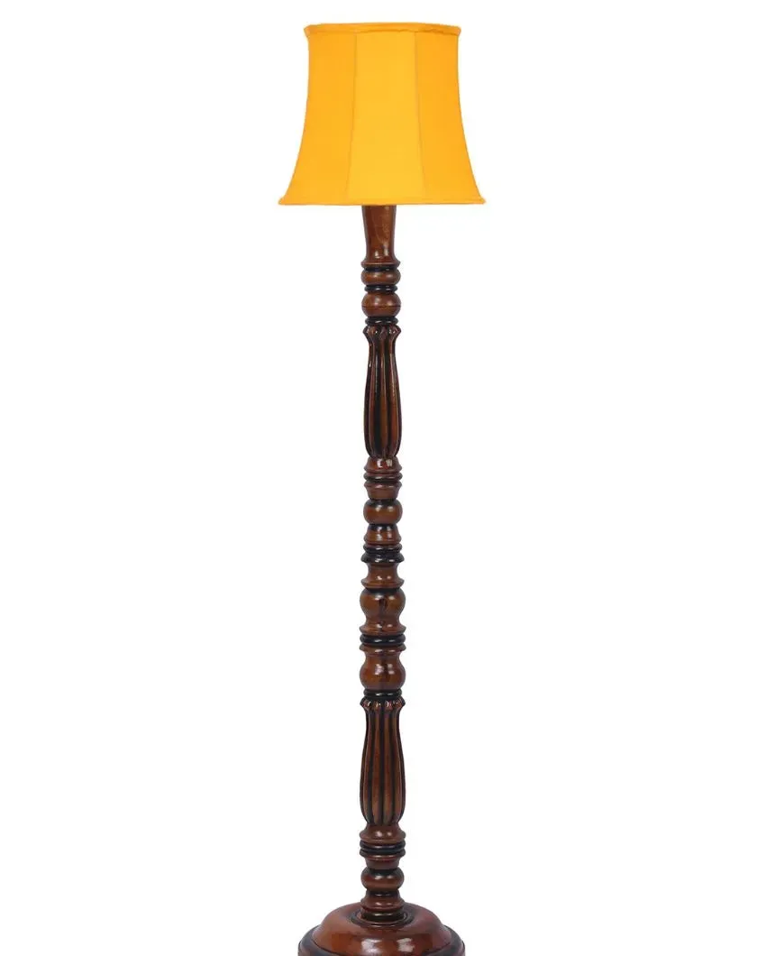 Elegant Cotton Wooden Floor Lamp | 5 Feet