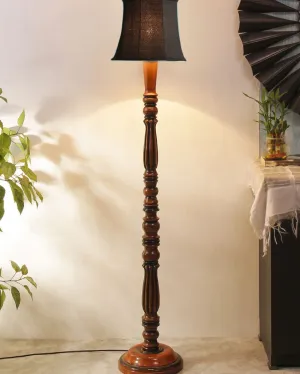 Elegant Cotton Wooden Floor Lamp | 5 Feet