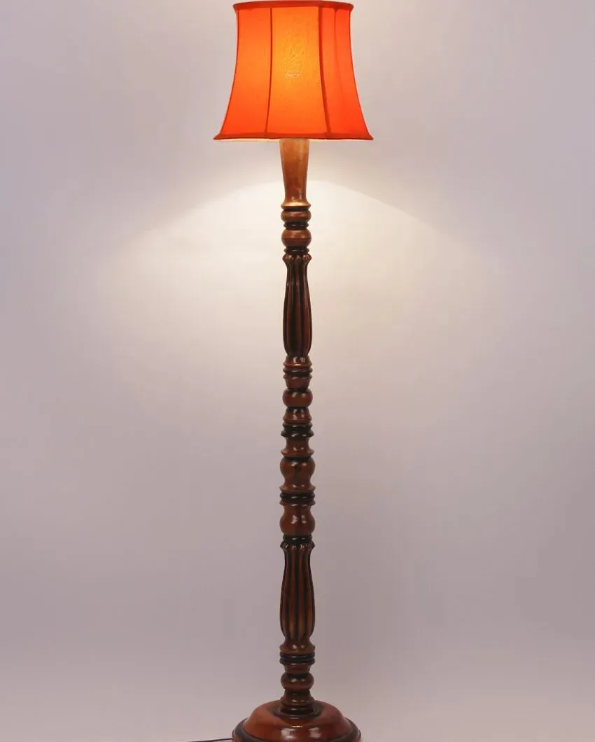 Elegant Cotton Wooden Floor Lamp | 5 Feet
