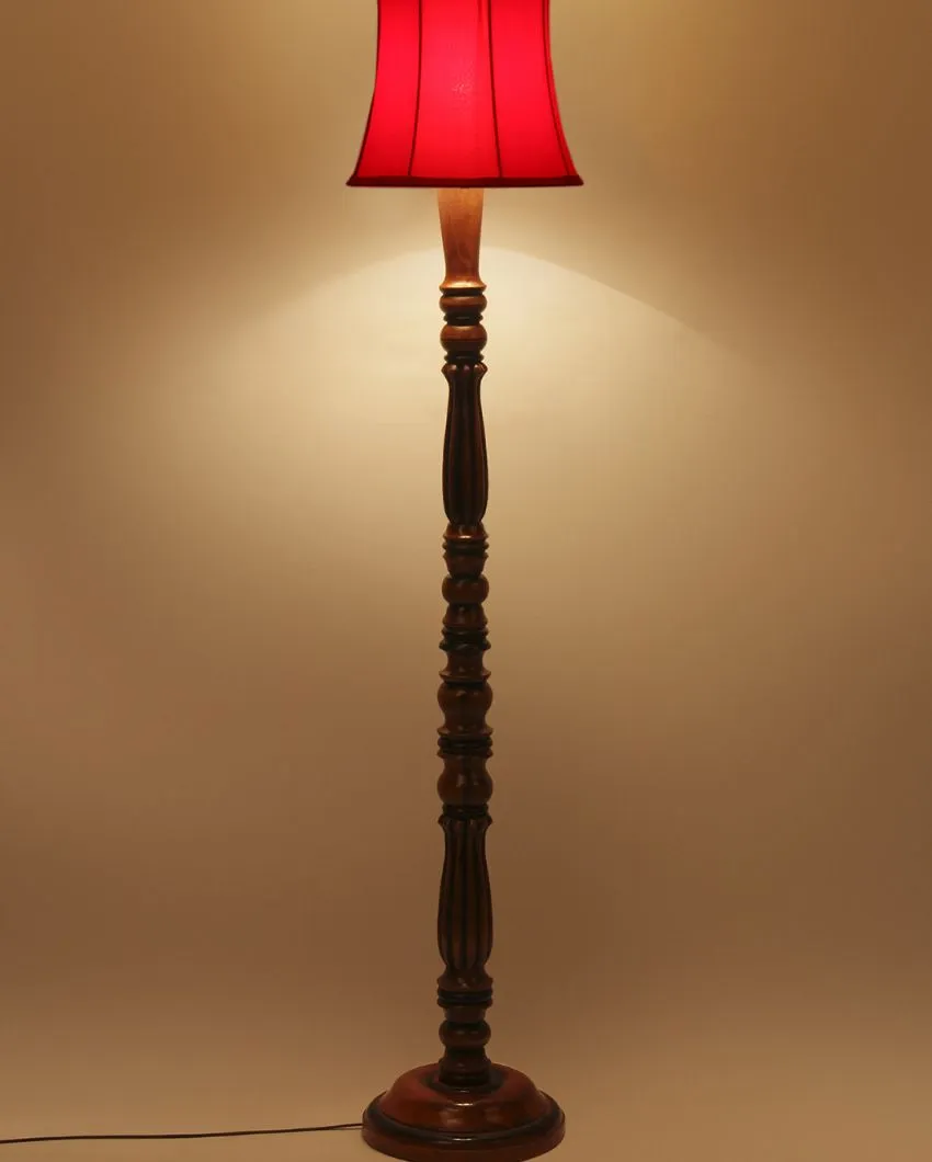Elegant Cotton Wooden Floor Lamp | 5 Feet