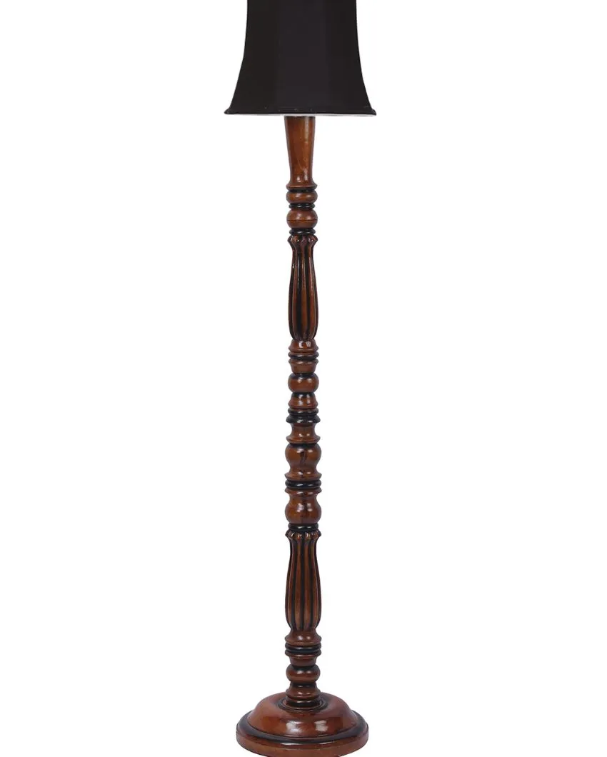 Elegant Cotton Wooden Floor Lamp | 5 Feet