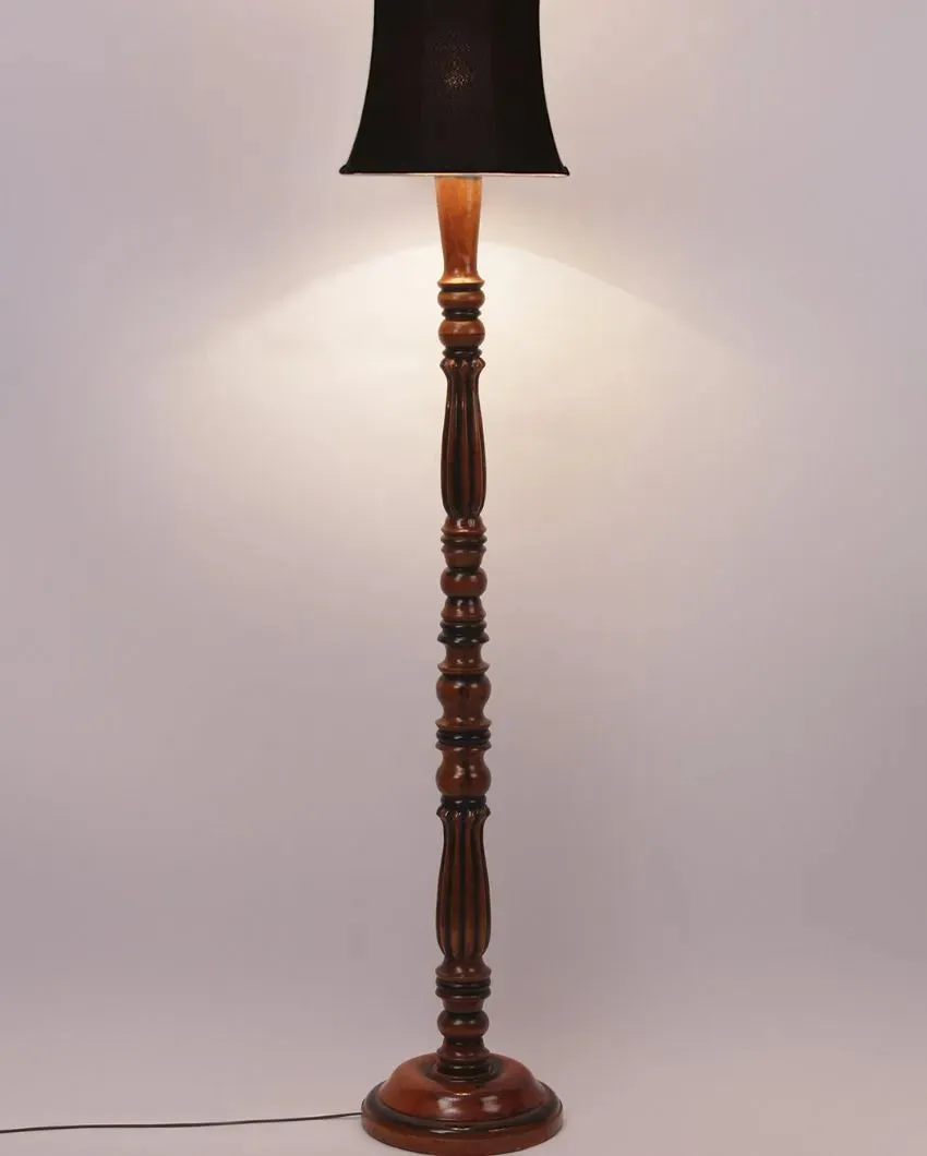 Elegant Cotton Wooden Floor Lamp | 5 Feet