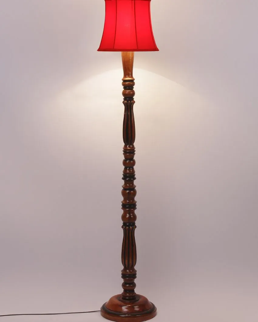 Elegant Cotton Wooden Floor Lamp | 5 Feet
