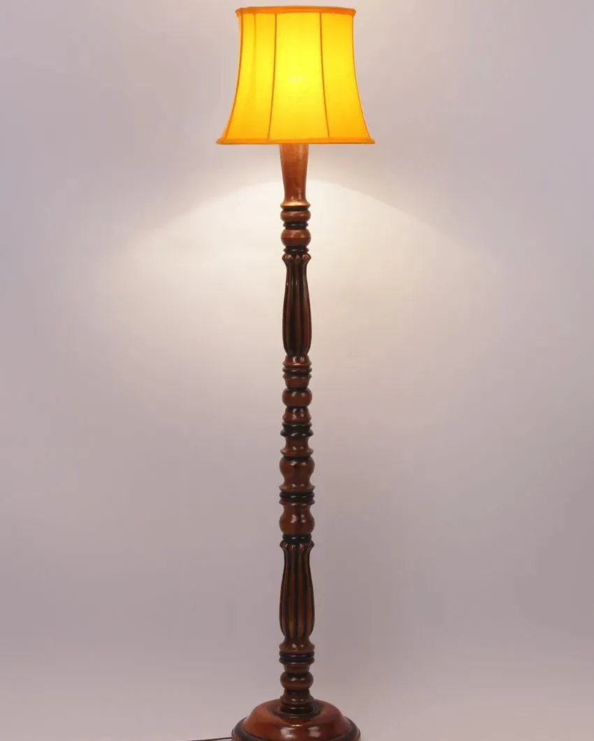 Elegant Cotton Wooden Floor Lamp | 5 Feet