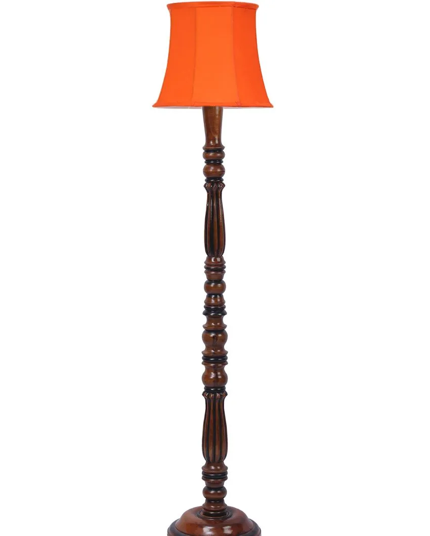 Elegant Cotton Wooden Floor Lamp | 5 Feet