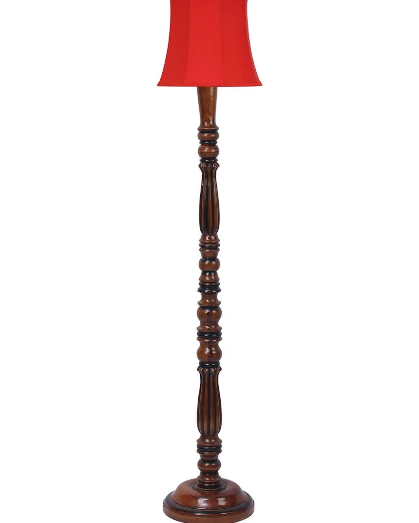 Elegant Cotton Wooden Floor Lamp | 5 Feet