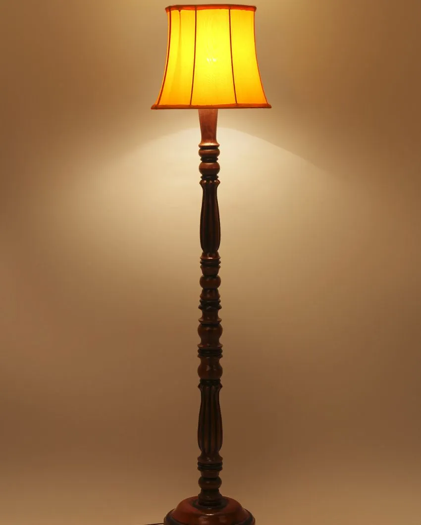 Elegant Cotton Wooden Floor Lamp | 5 Feet