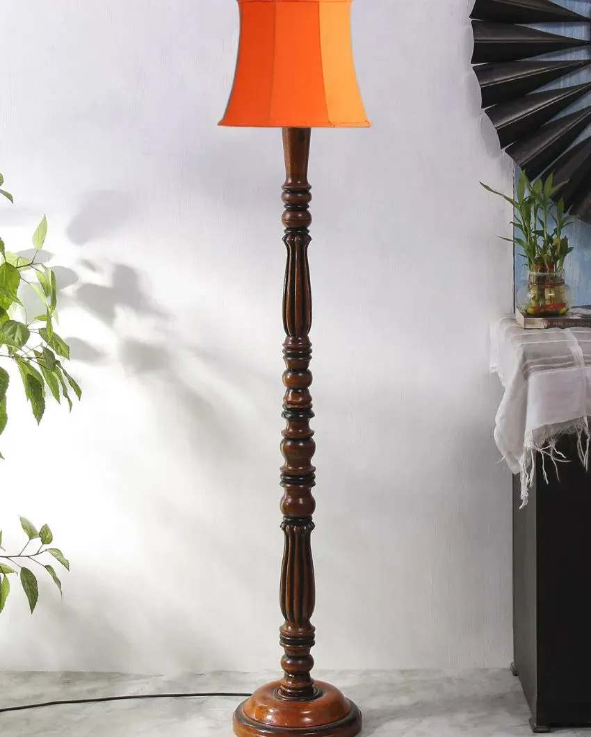 Elegant Cotton Wooden Floor Lamp | 5 Feet