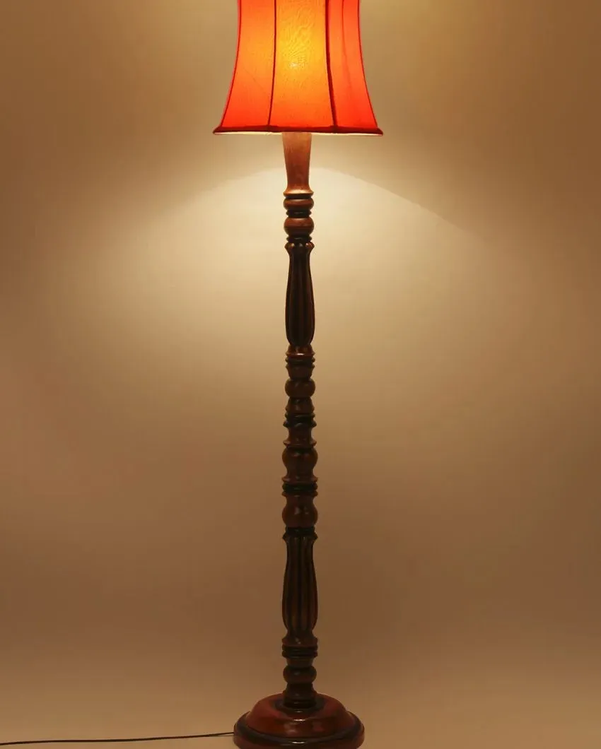Elegant Cotton Wooden Floor Lamp | 5 Feet