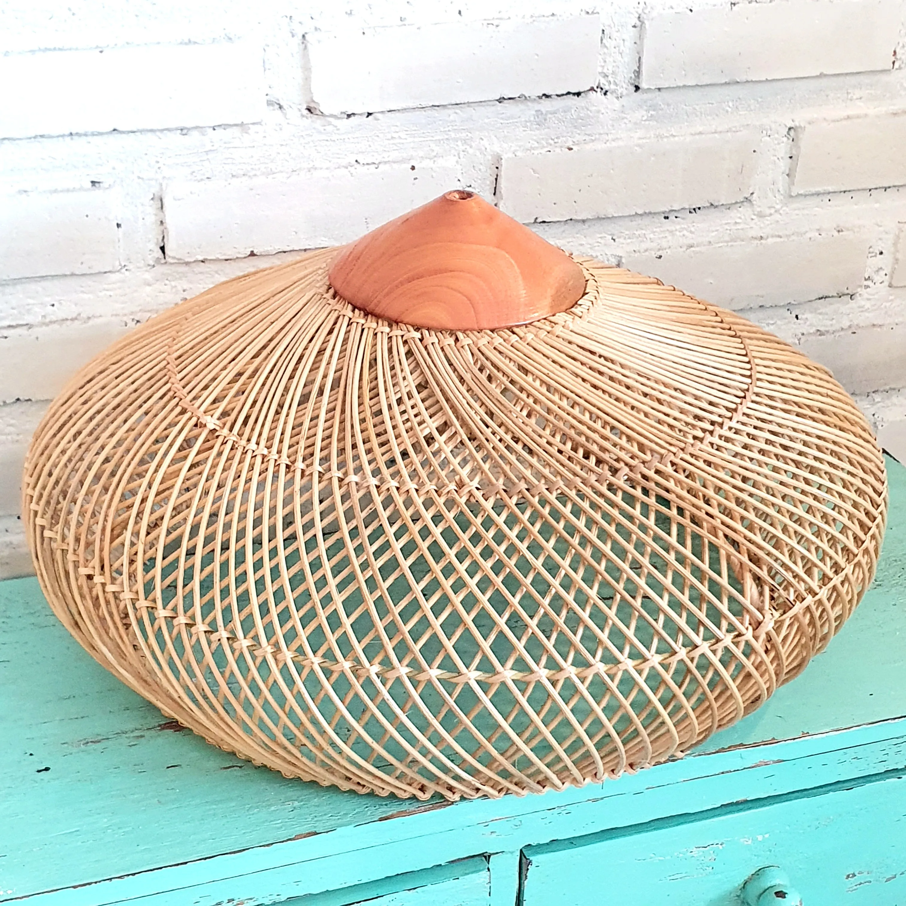 Elegant Dome Rattan Lamp