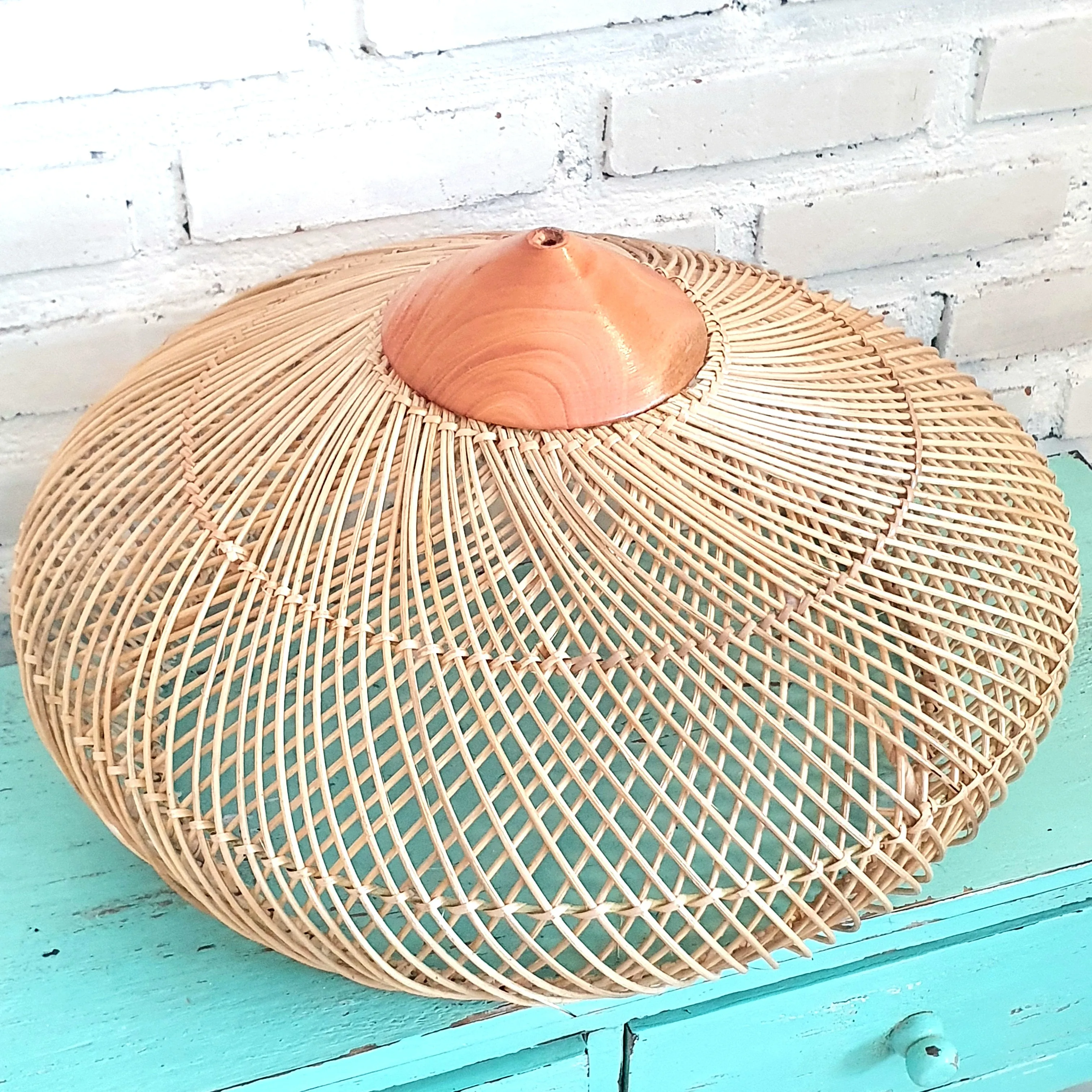 Elegant Dome Rattan Lamp