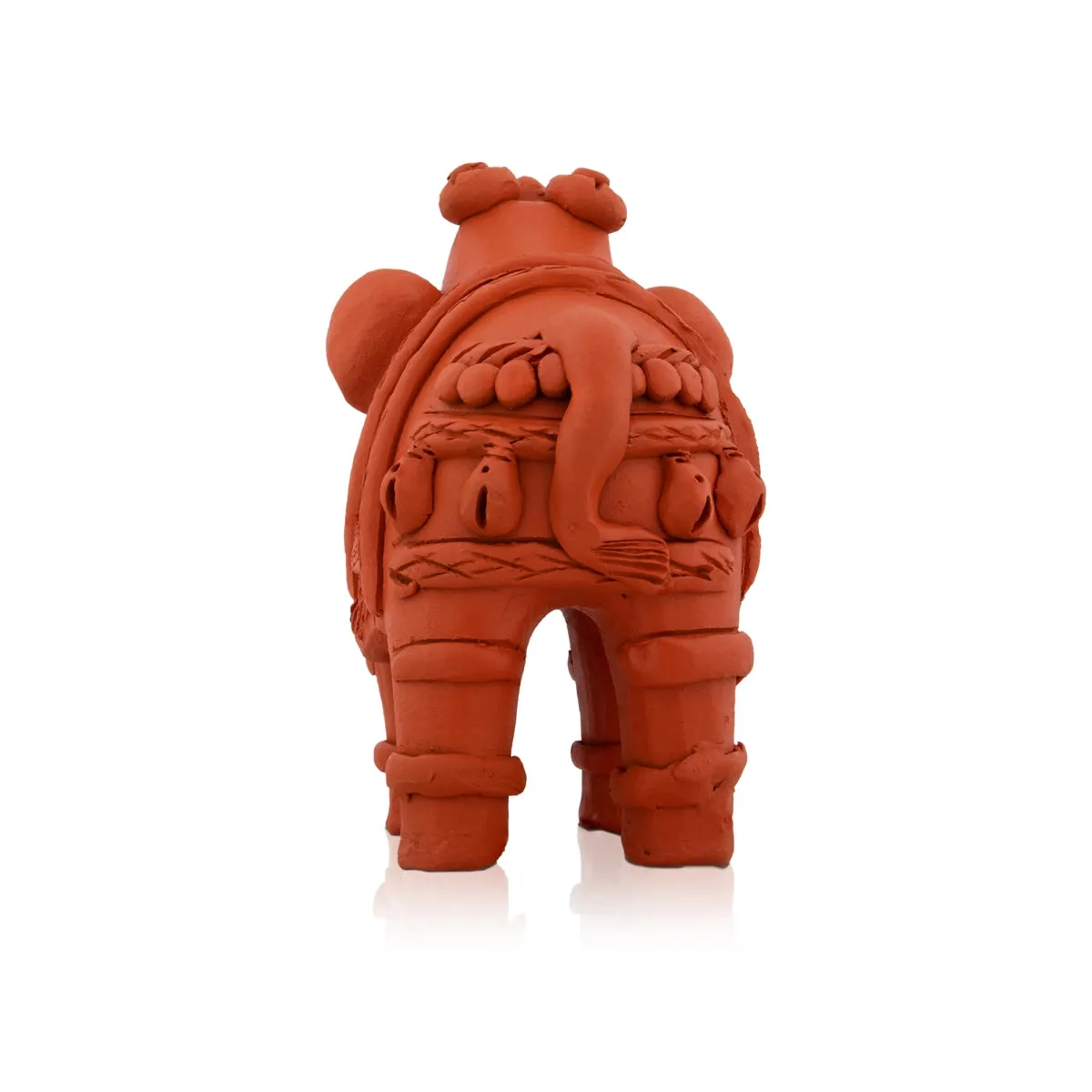 Elephant Statue - 6.5 x 6 Inches | Terracotta Clay Elephant Figurine/ Elephant Sculpture for Home