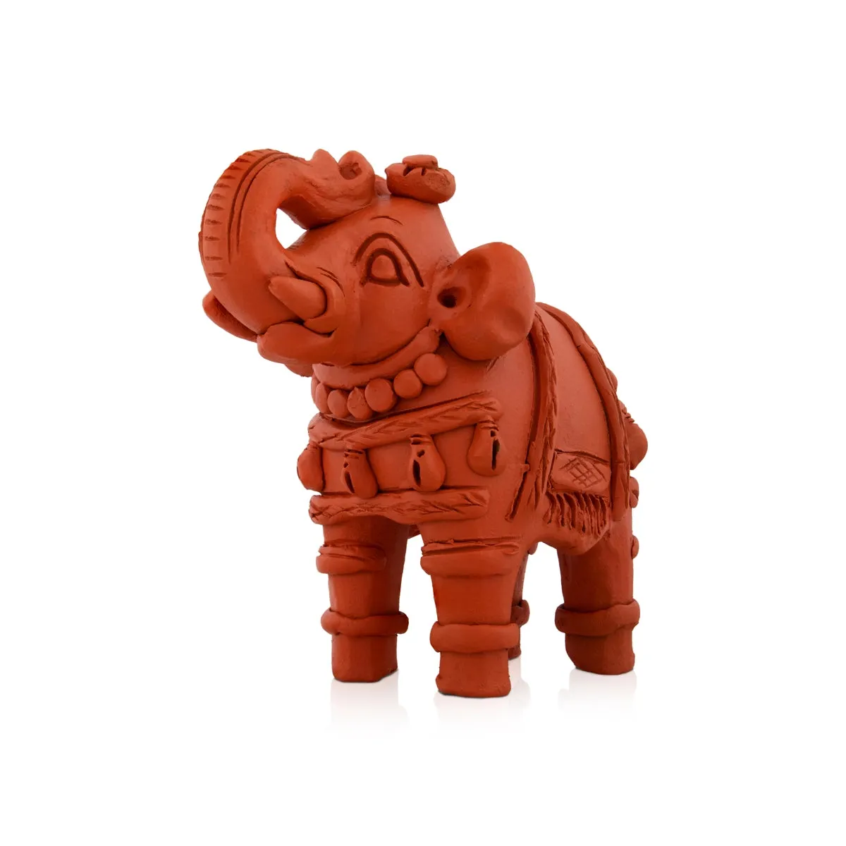 Elephant Statue - 6.5 x 6 Inches | Terracotta Clay Elephant Figurine/ Elephant Sculpture for Home