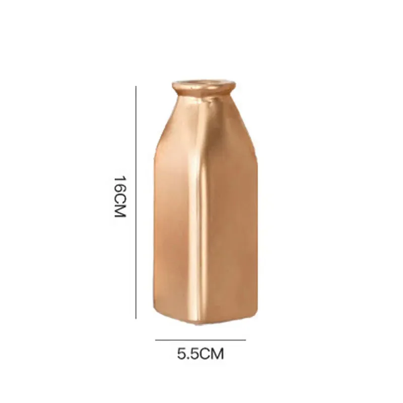 Embossed Golden Glass Vase European Classic Hydroponic Vases Gold-plating Process Medium Flower Pots Decorative Ornaments