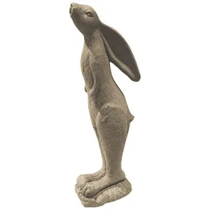 EMSCO Group Whimsical Rabbit Statue – Natural Sandstone Appearance – Made of Resin – Lightweight – 29” Height