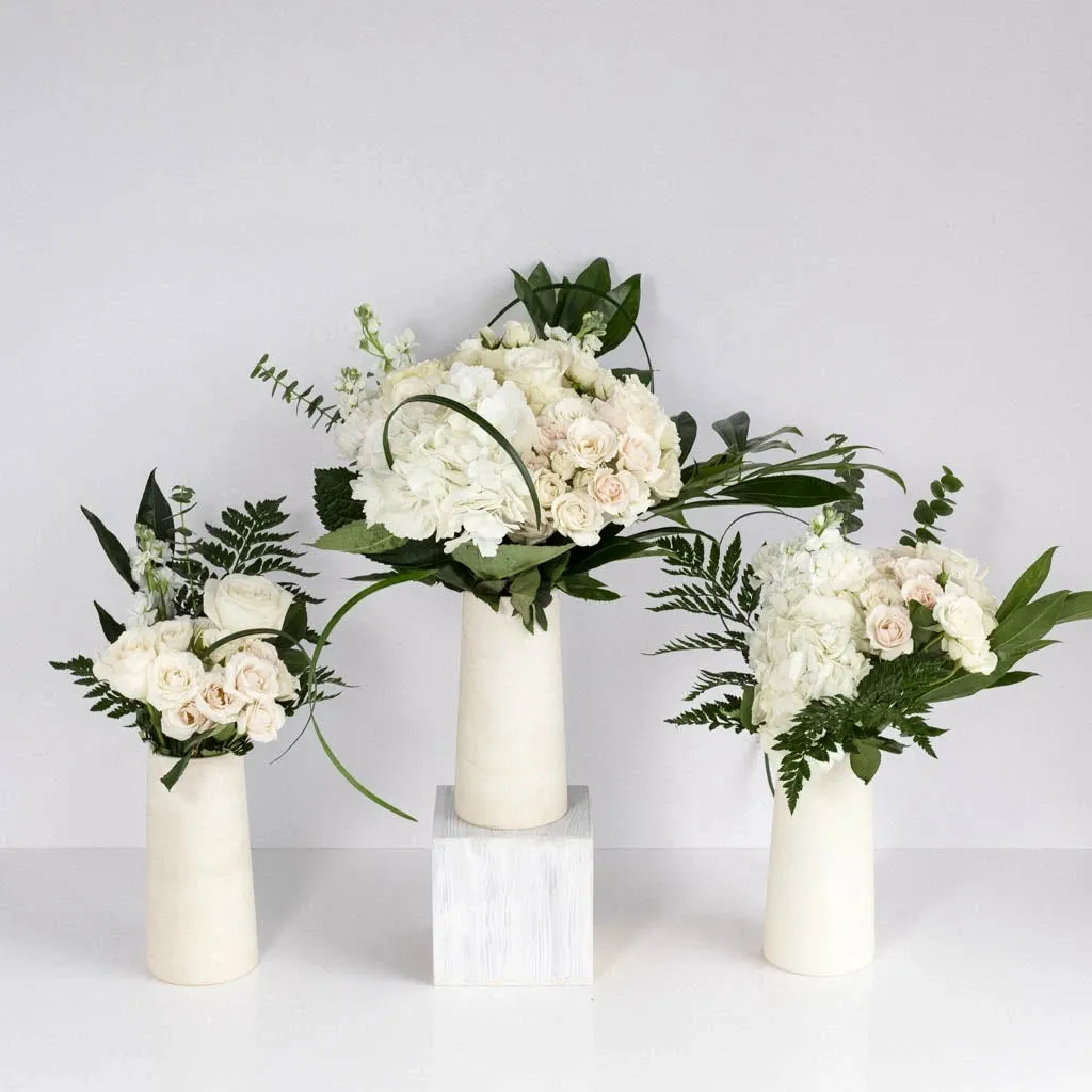 Farm to Table White Centerpieces
