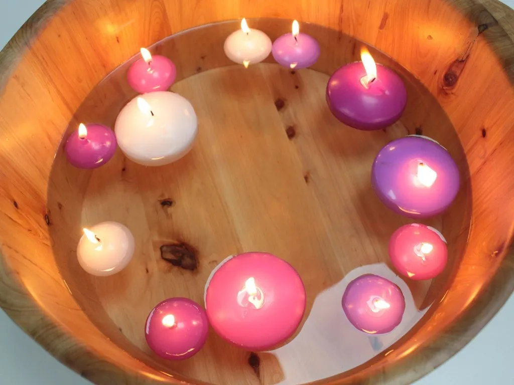 Floating Candles Ivory, Pink and Purple - 2 Sizes