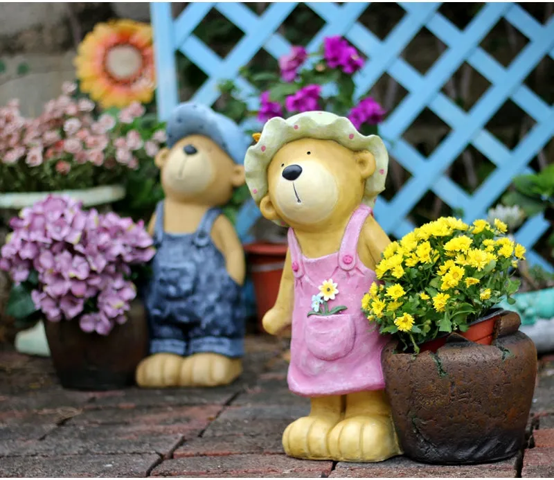 Garden Animal Sculpture Bear Statues, Garden Decor Ideas, Outdoor Garden Decoration, Animal Statues, Garden Ornament, Villa Courtyard Decor