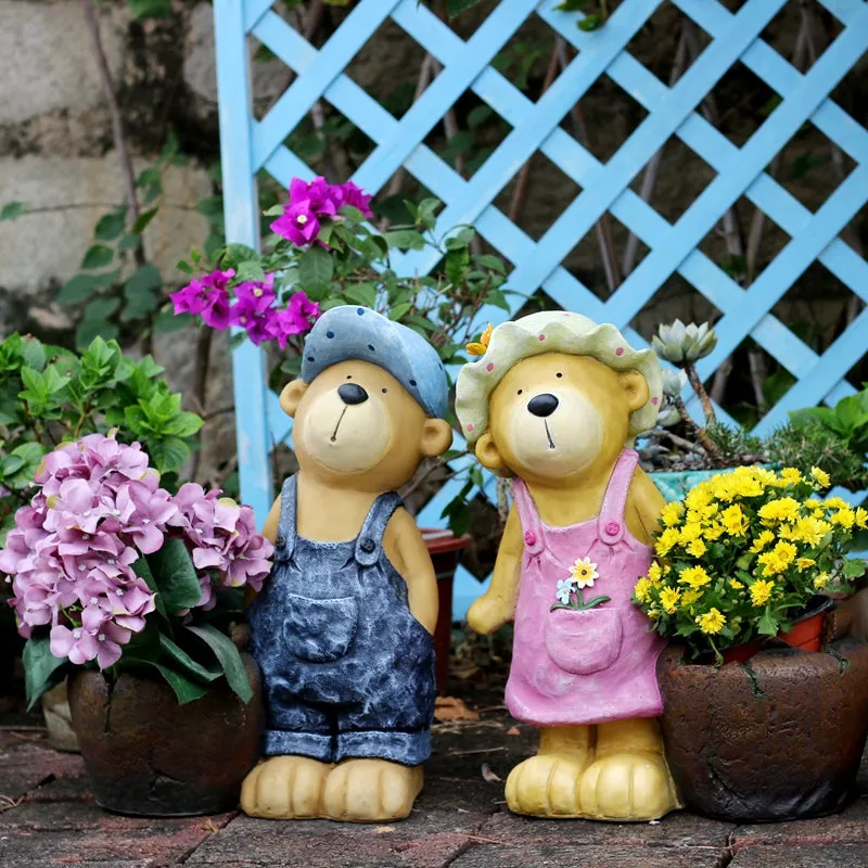 Garden Animal Sculpture Bear Statues, Garden Decor Ideas, Outdoor Garden Decoration, Animal Statues, Garden Ornament, Villa Courtyard Decor