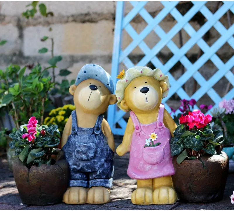Garden Animal Sculpture Bear Statues, Garden Decor Ideas, Outdoor Garden Decoration, Animal Statues, Garden Ornament, Villa Courtyard Decor