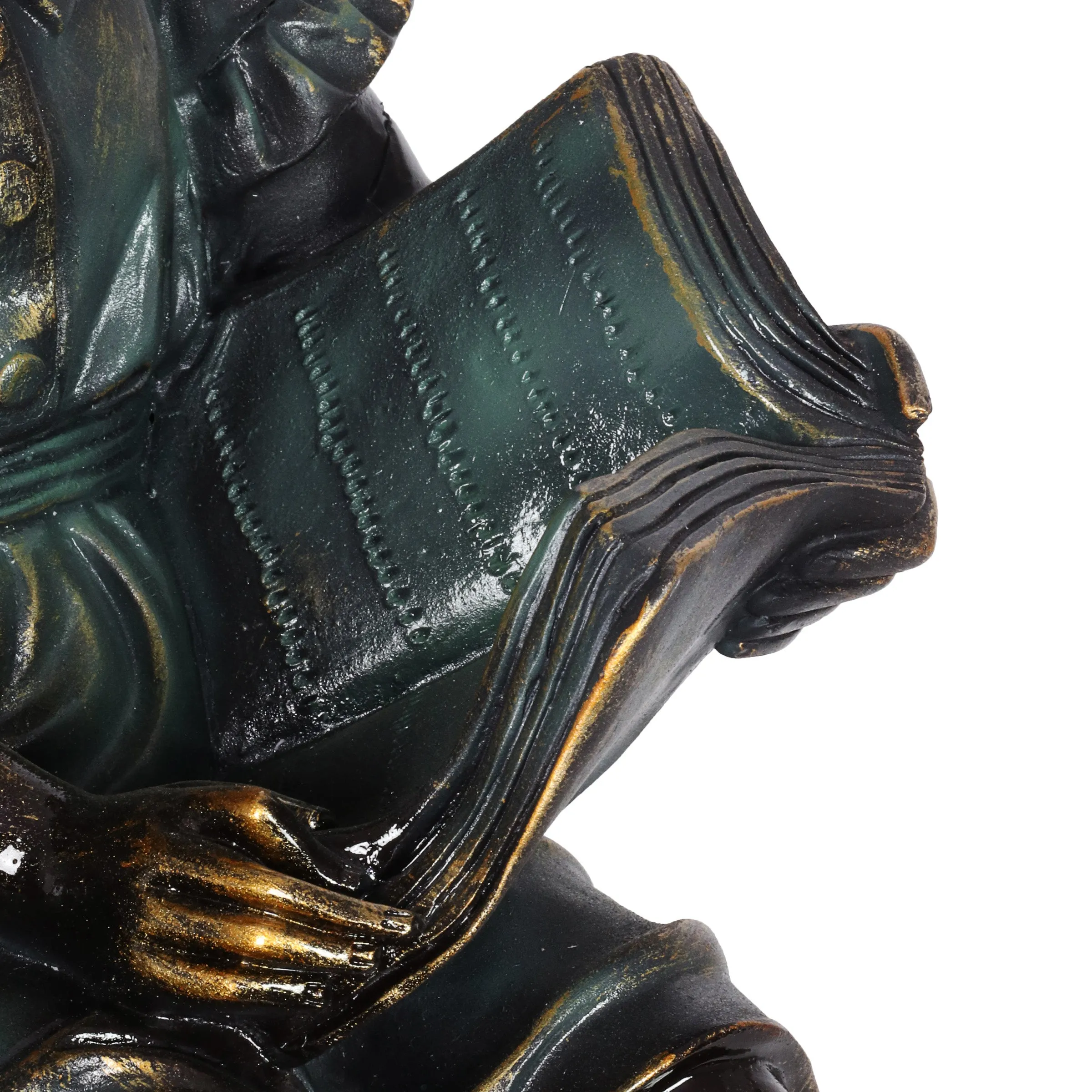 Girl in Boy's Lap Bronze Look Statuary with Patina Finish, 21 Inch