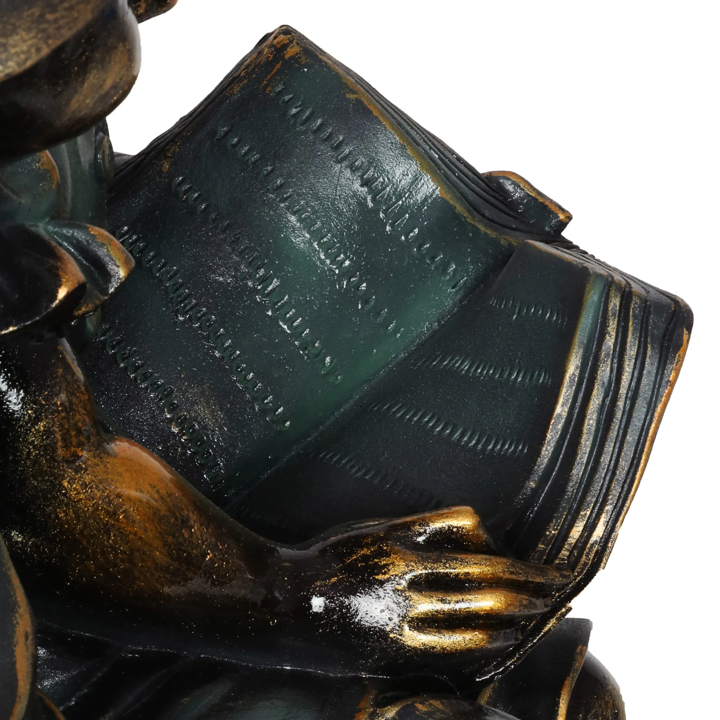 Girl in Boy's Lap Bronze Look Statuary with Patina Finish, 21 Inch
