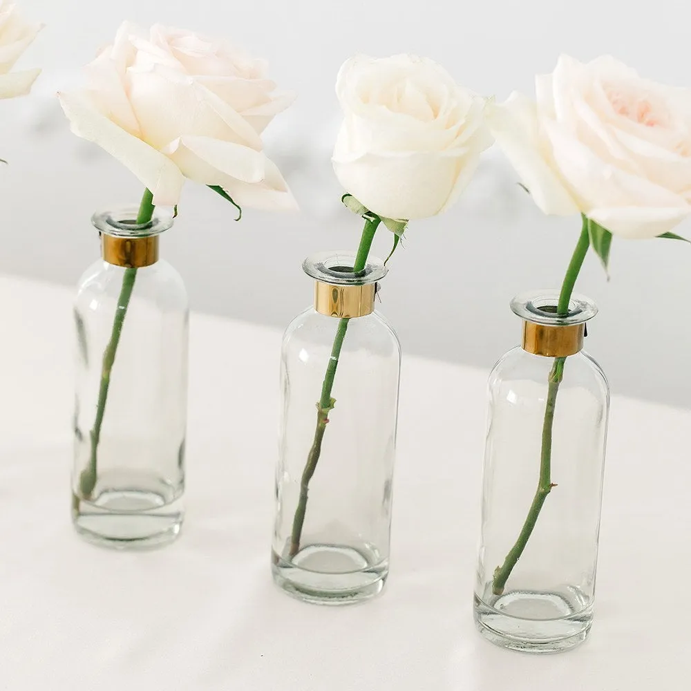 GLASS BOTTLE FLOWER VASE - ROUND