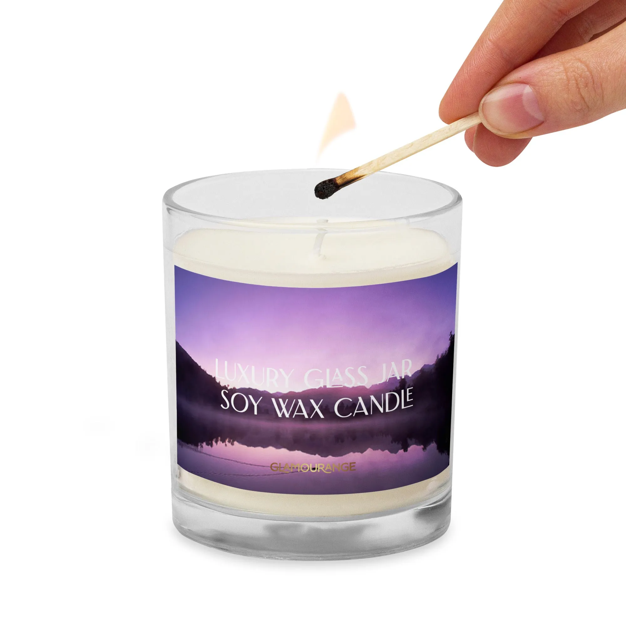 Glass Jar Soy Wax Candle (Calming Water - Nature Label 0014)