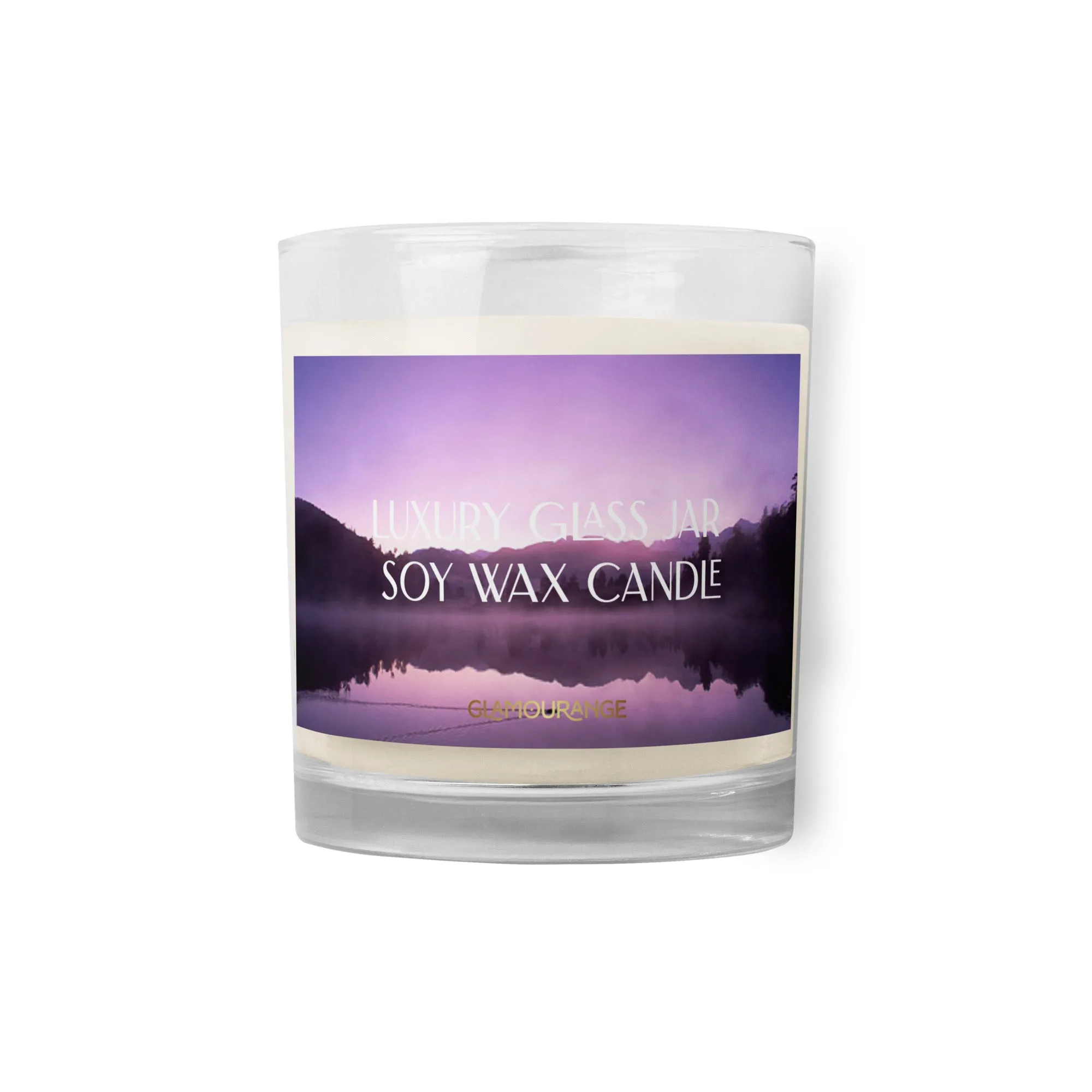 Glass Jar Soy Wax Candle (Calming Water - Nature Label 0014)