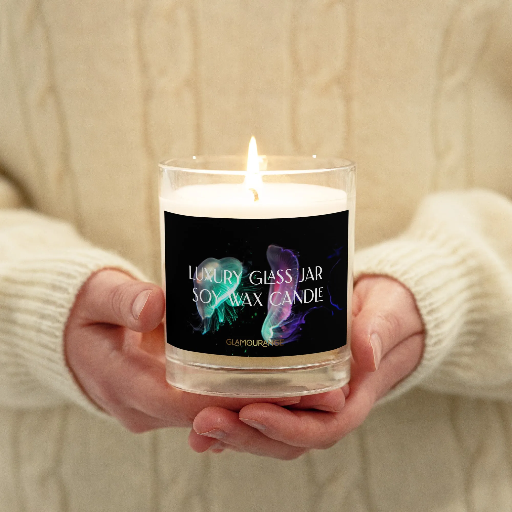 Glass Jar Soy Wax Candle (Underground Scenic Ocean Life - Nature Label 0030)