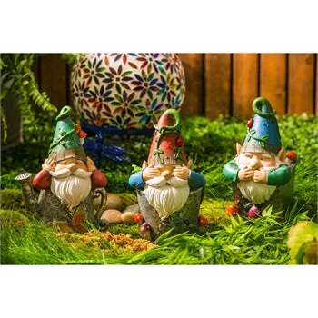 Gnome Decor - Hear, Speak, See No Evil (3 asst)