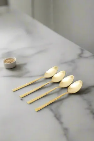 Gold Plain Tea Spoon Set ( 4 Piece)