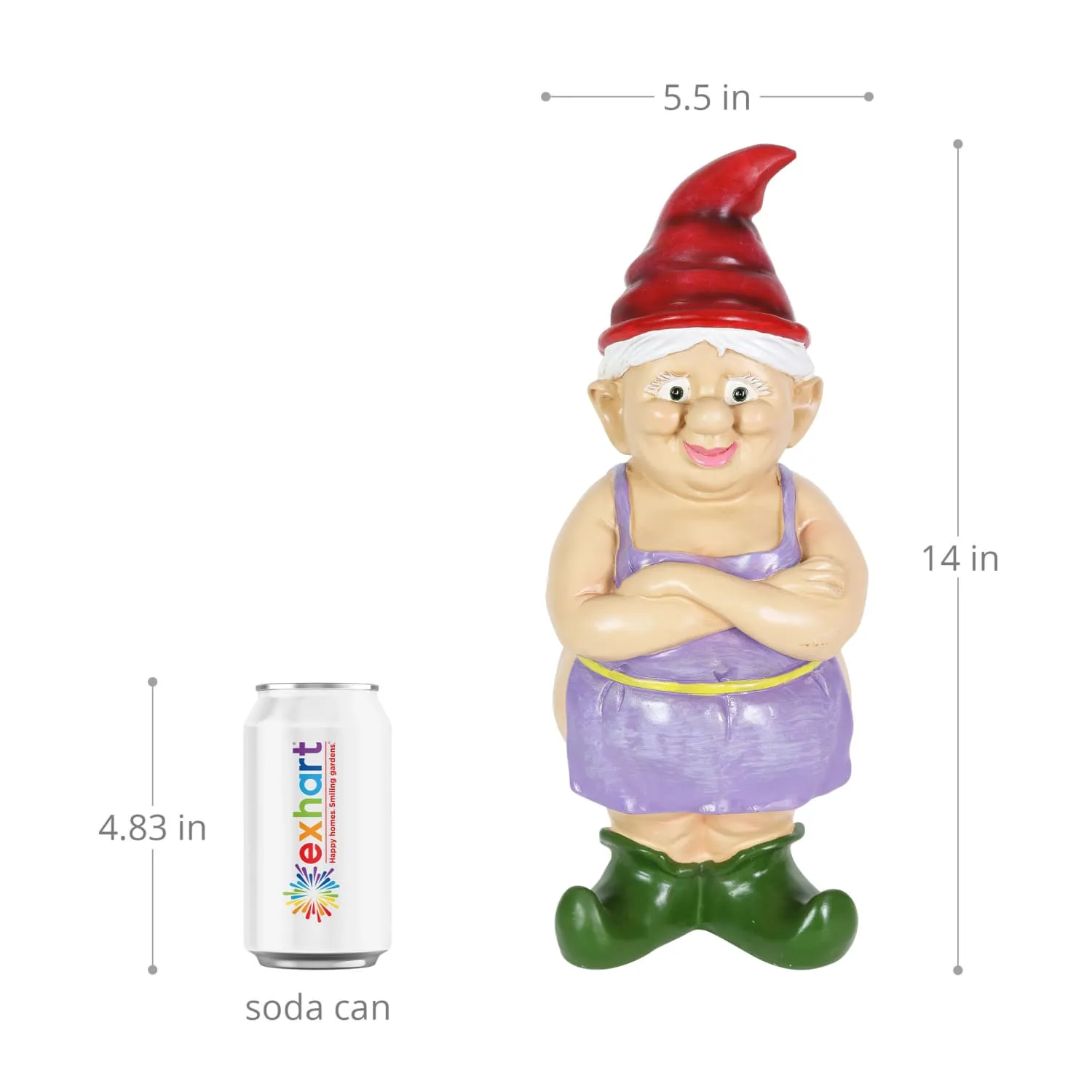 Good Time Buttocks Betty Naked Gnome Statue, 14 Inch