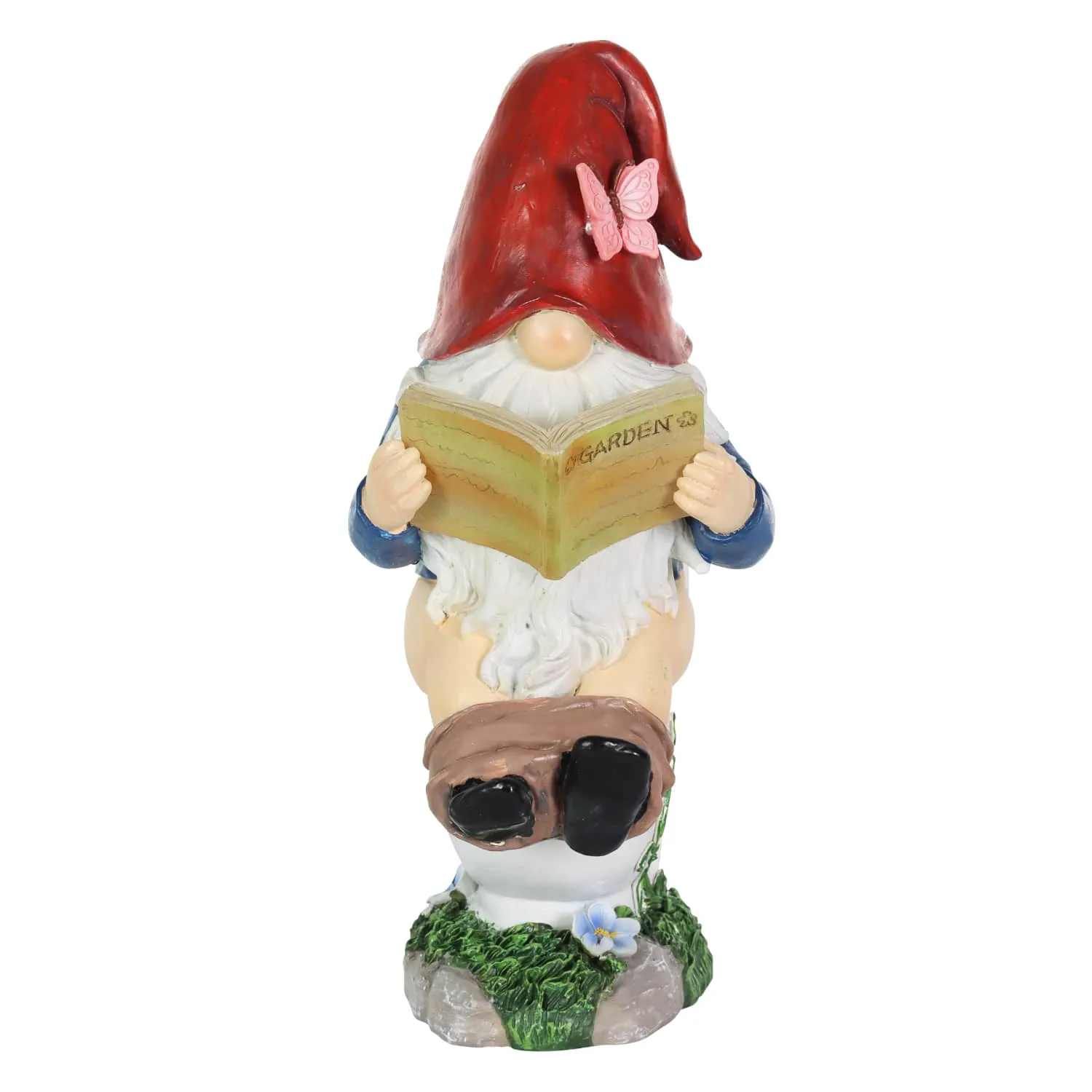 Good Time Toilet Timmy Garden Gnome Statue with LED lights on a Battery Operated Timer, 7.5 by 10.5 Inches