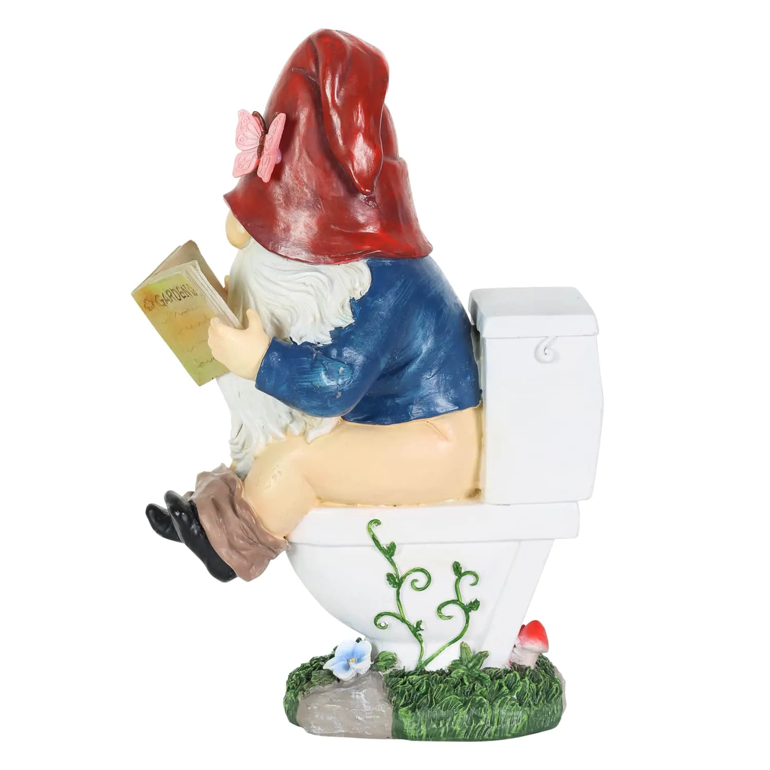 Good Time Toilet Timmy Garden Gnome Statue with LED lights on a Battery Operated Timer, 7.5 by 10.5 Inches
