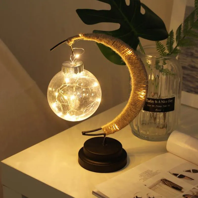 Half Moon Ball Shape Lamp Decoration Bedroom Bedside Table Night Light