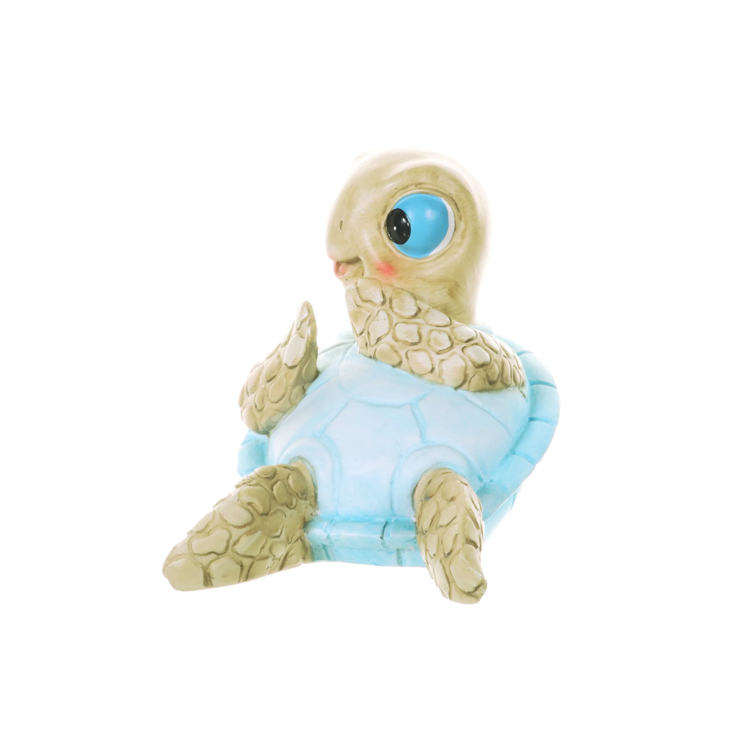 Hand Painted Beach Turtle Sunning His Belly Décor, 7.5 by 6 Inches