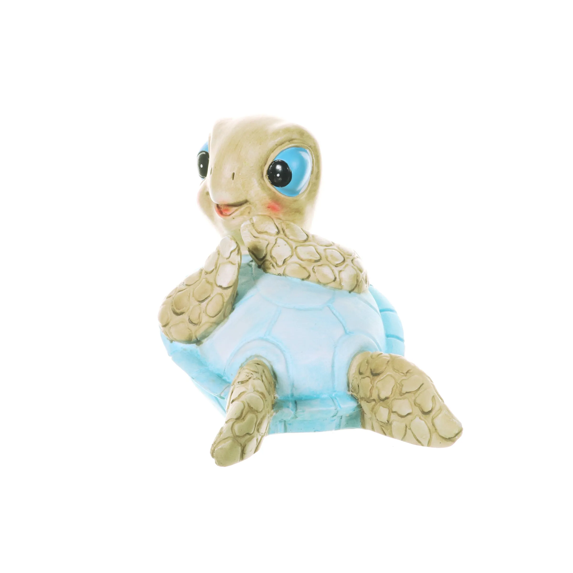 Hand Painted Beach Turtle Sunning His Belly Décor, 7.5 by 6 Inches