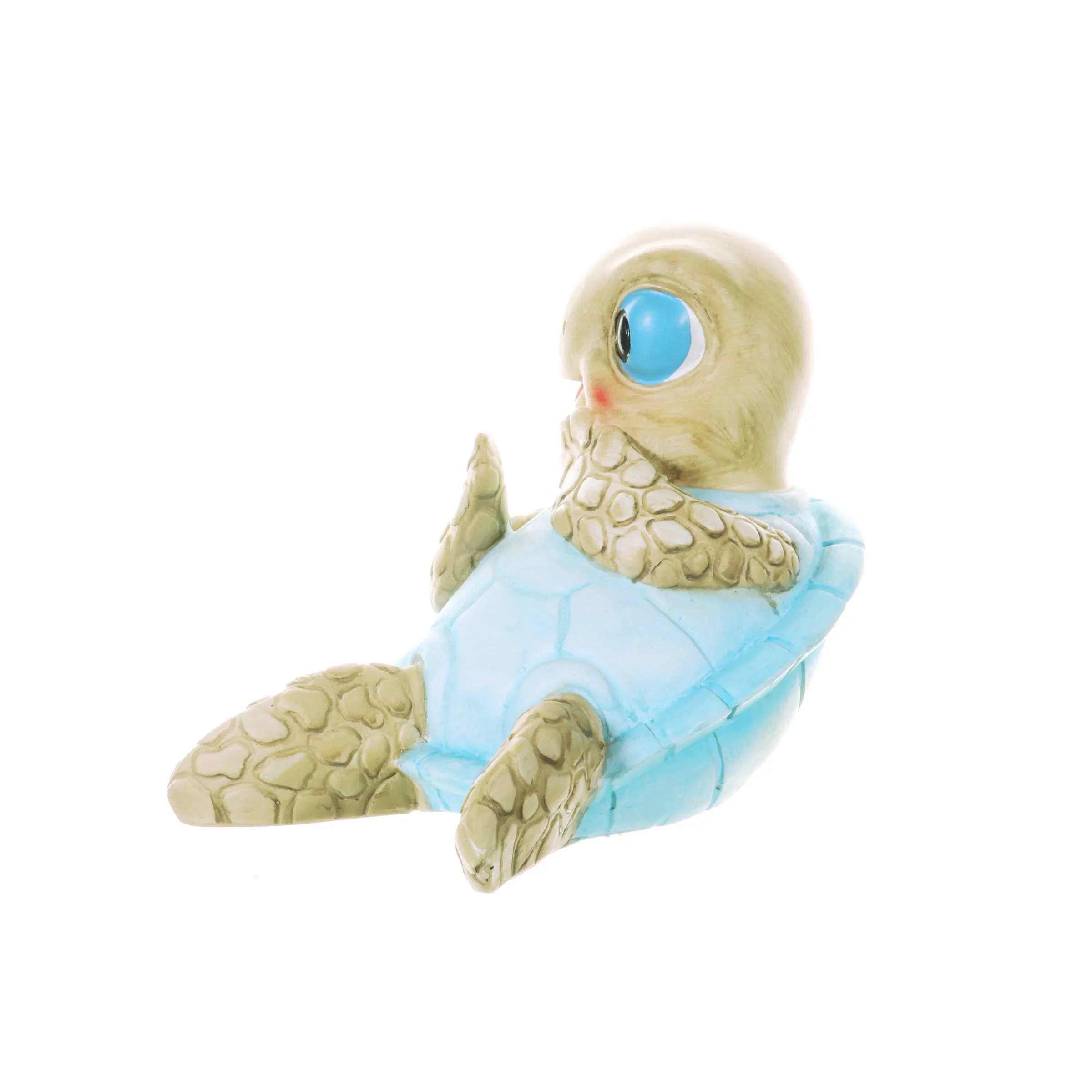 Hand Painted Beach Turtle Sunning His Belly Décor, 7.5 by 6 Inches