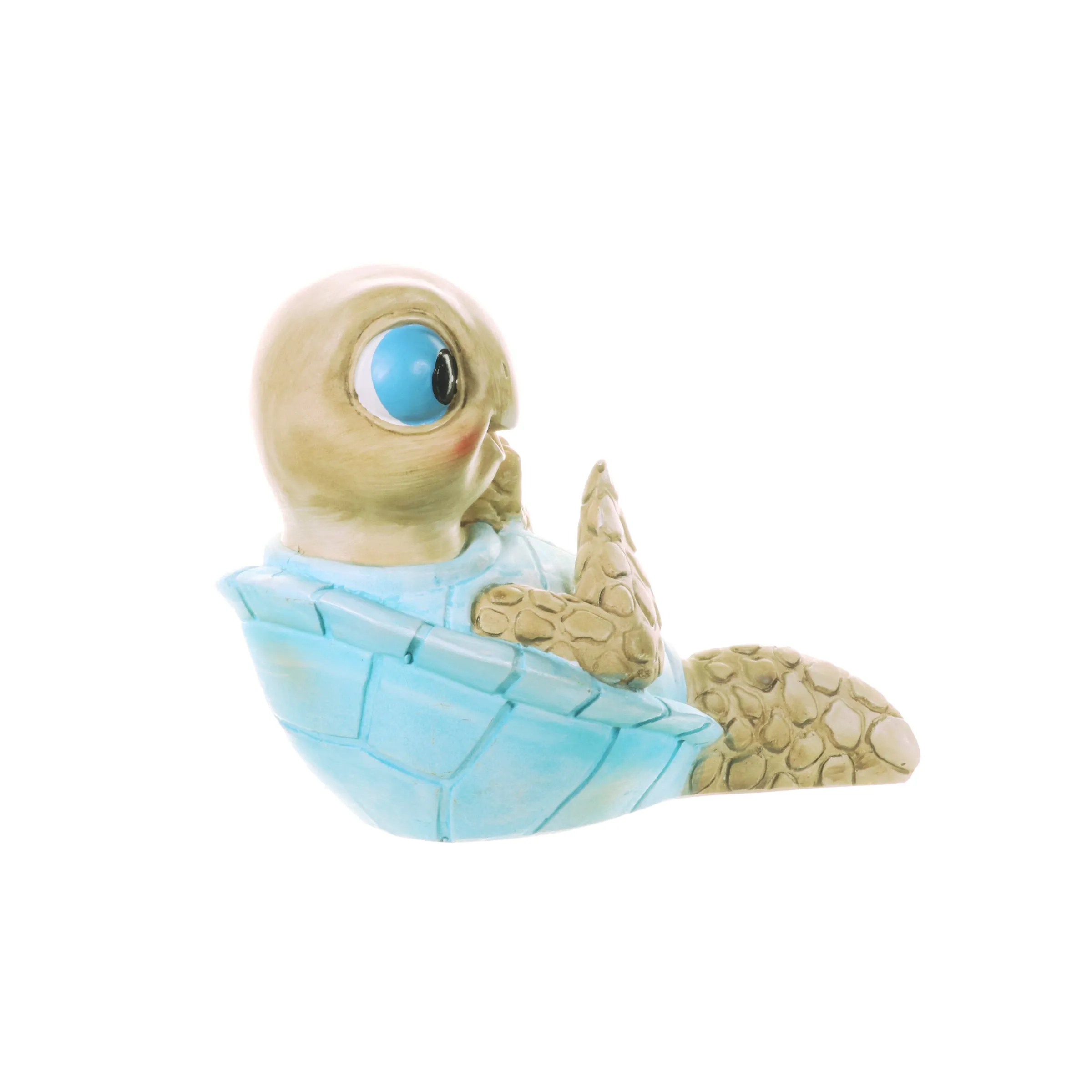 Hand Painted Beach Turtle Sunning His Belly Décor, 7.5 by 6 Inches
