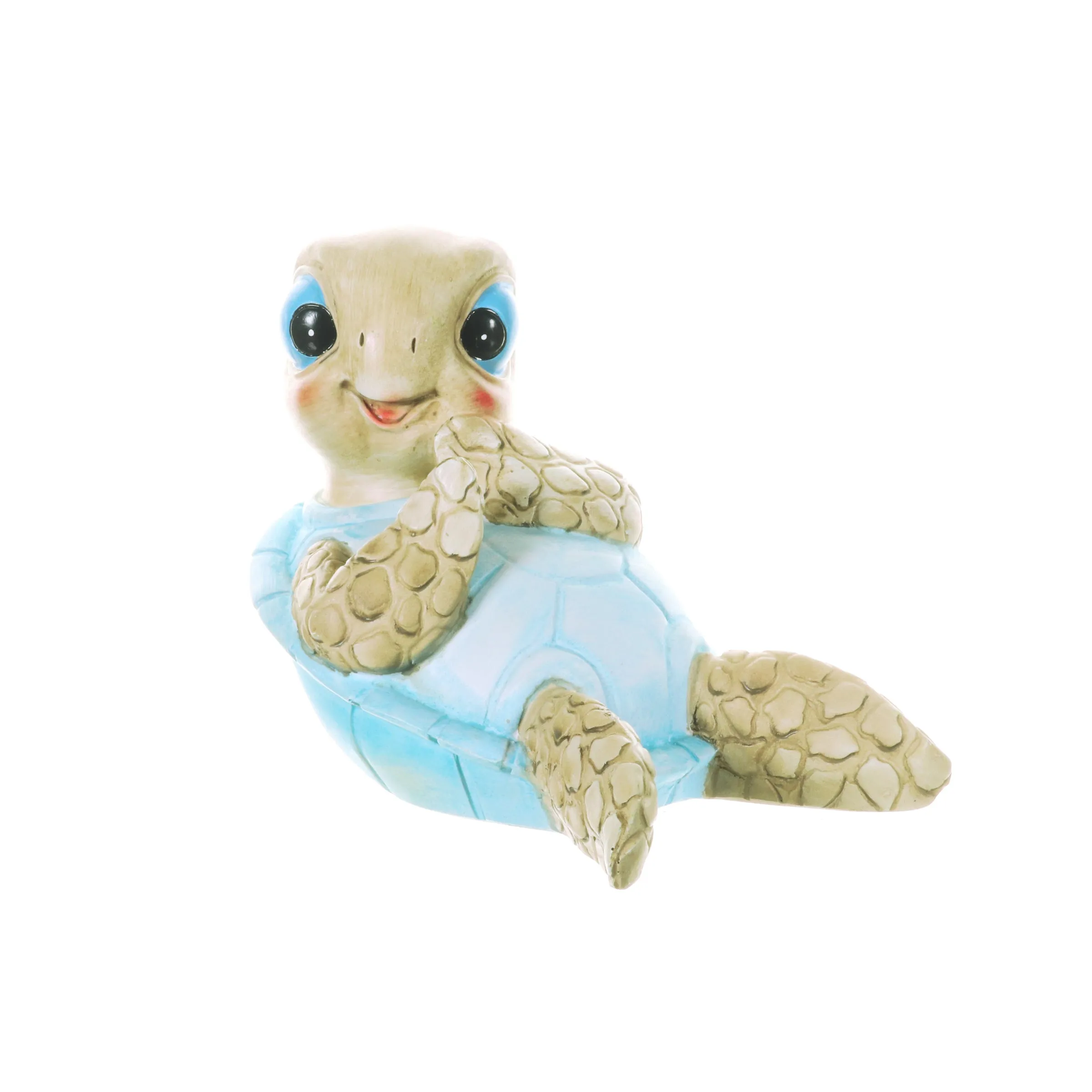 Hand Painted Beach Turtle Sunning His Belly Décor, 7.5 by 6 Inches