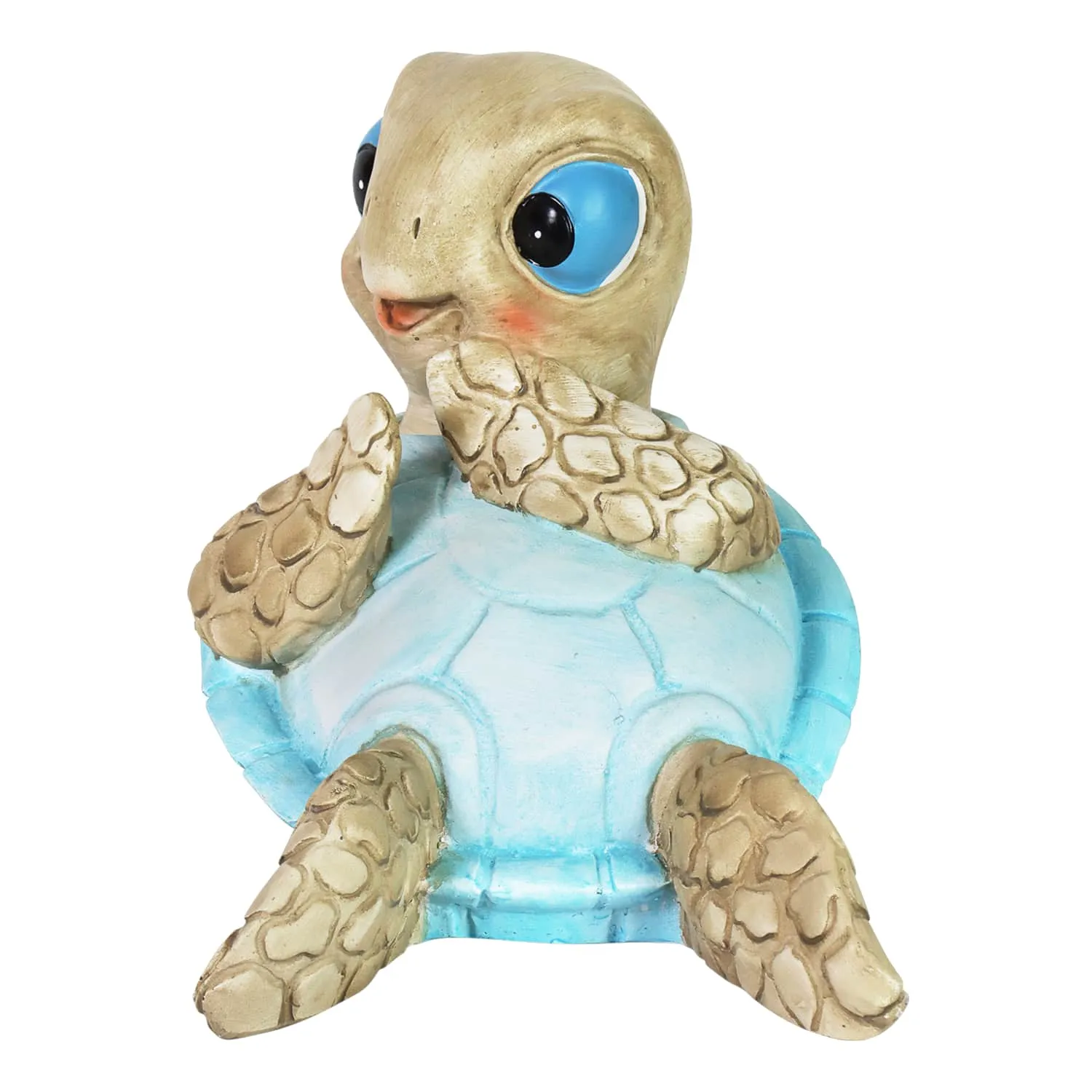 Hand Painted Beach Turtle Sunning His Belly Décor, 7.5 by 6 Inches